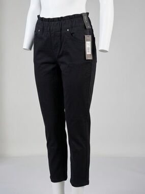 NWT Dash Black Gathered Elastic High Waist Stretch Ankle Pants Size